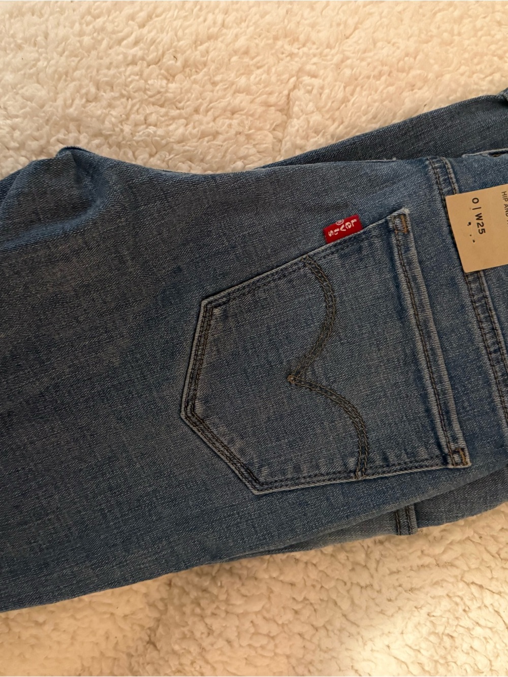 Levi's Light Blue 711 Skinny Ankle Jeans with Red Tab